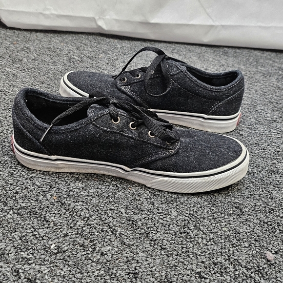Vans Black Fabric Low Profile Skater Lace Up Sneakers Size Y5.5 - Picture 4 of 8